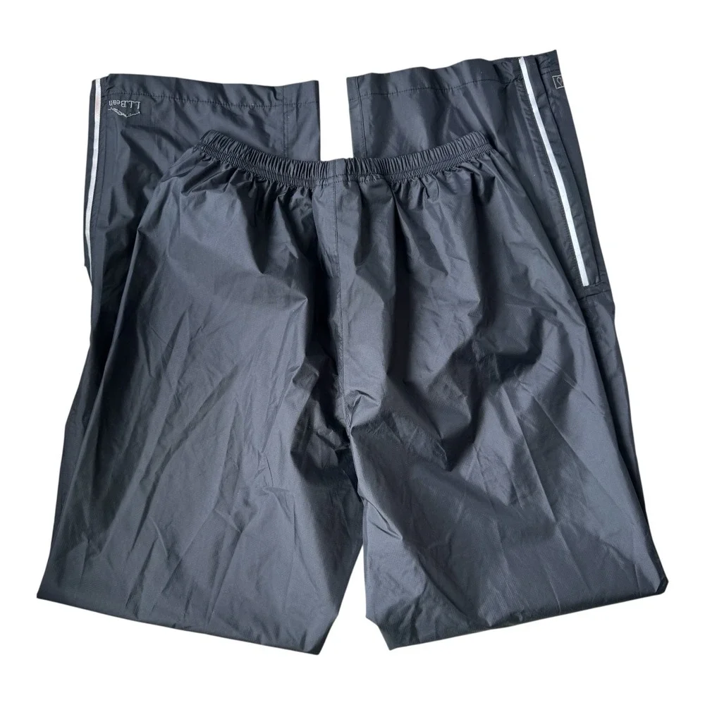 L.L.Bean Kids Trail Model Rain Pants Black Sz 16 Waterproof Nylon Hiking Outdoor